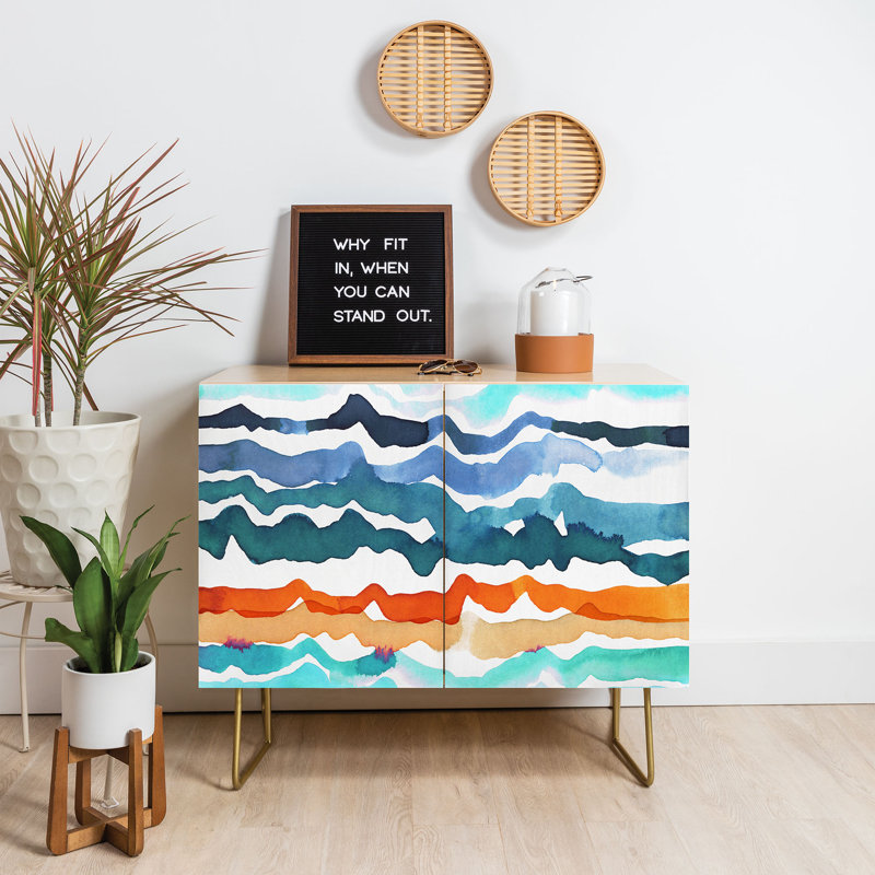 Accent Cabinet, Birch/Blue/Red