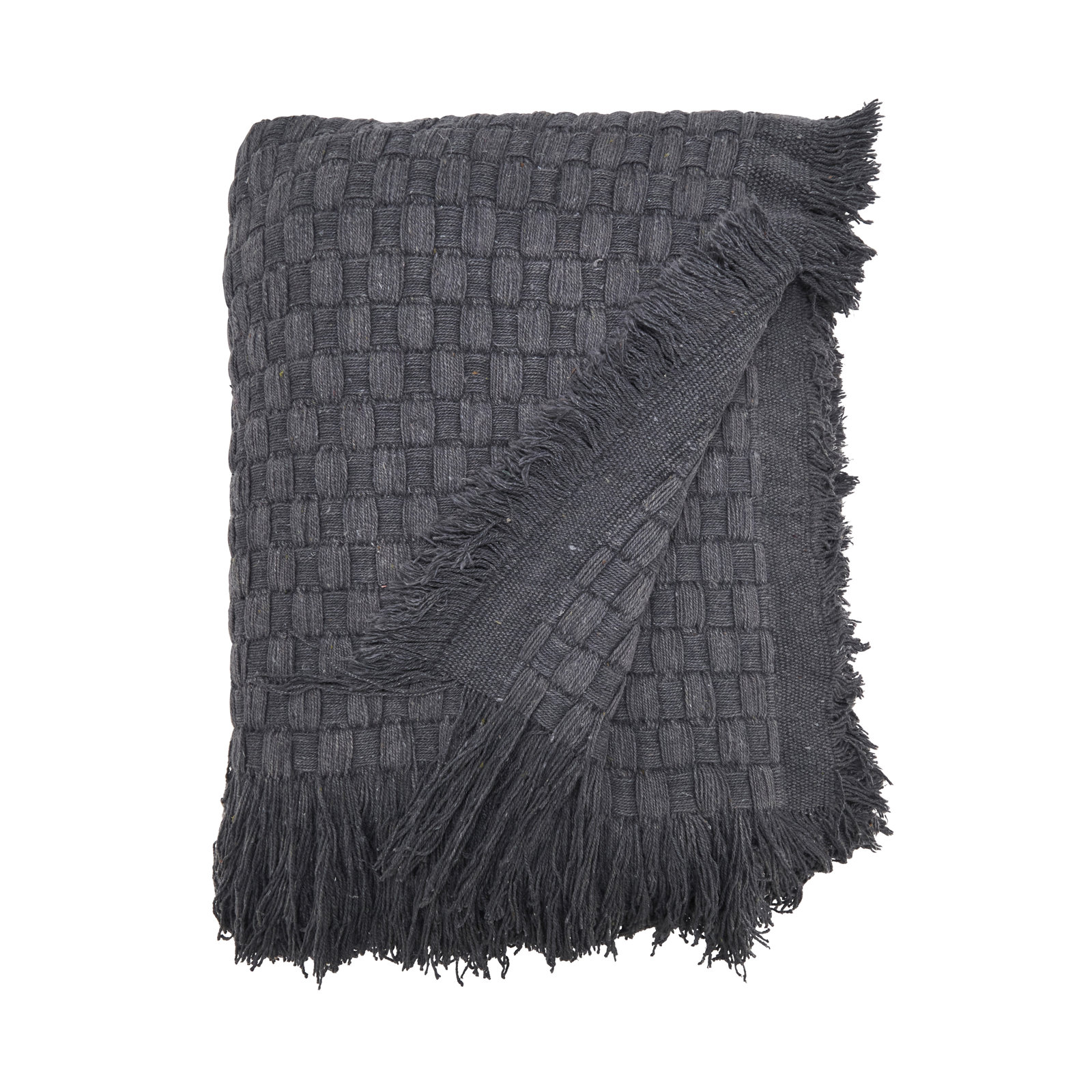 Sevan Collection Waffle Weave Throw Blanket, Dark Gray