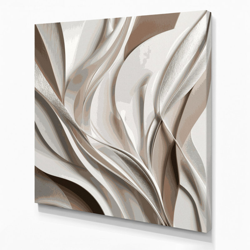 Art abstrait sur toile grise 65 formes abstraites, H 16 po x l 16 po