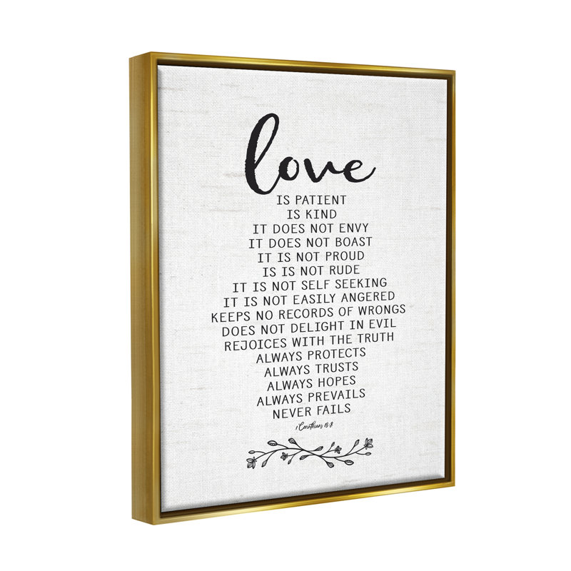 «Love Is Spiritual Quote» par Lettered and Lined - cadre texturé sur toile, 21" H x 17" W x 1.7" D
