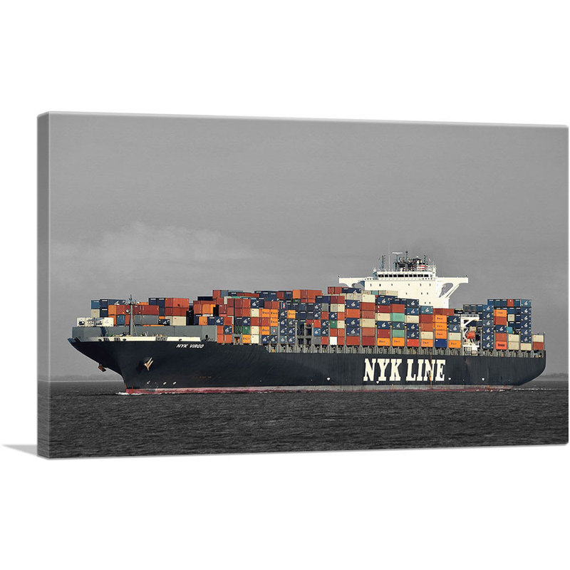 Impression sur toile tendue, "Freight maritime", H 18 po x l 26 po x P 0,75 po