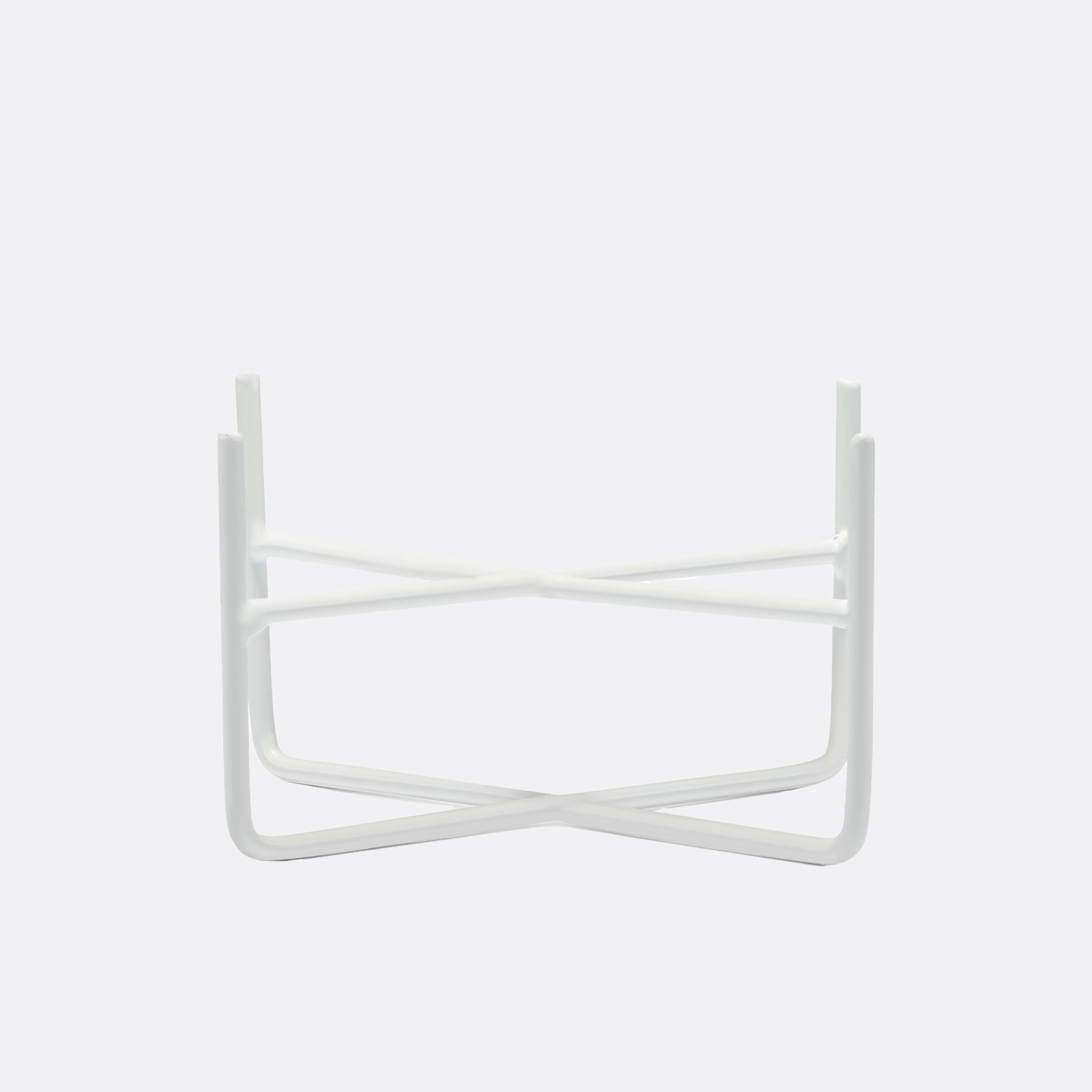 Simple Solid Dog Bowl Stand (Stand Only), White, Medium (3.25")
