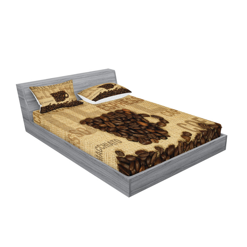 Ensemble de draps et taies décoratives Ambesonne Brown, Ensemble de draps pour grand lit + 1 drap-housse +