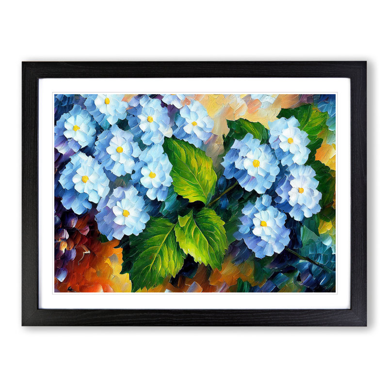 Hydrangea Flowers Vol.4 - Single Picture Frame Painting, Black, 25cm H x 34cm W x 2cm D