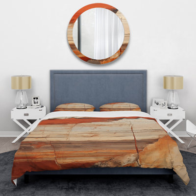 Ensemble de housse de couette Earth Minimalist Fossils I - Abstract Collages