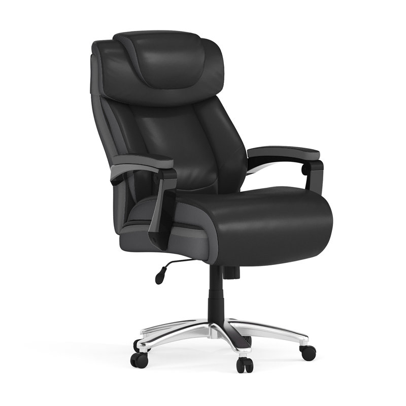Esmeralda Big & Tall LeatherSoft Ergonomic Office Chair with Headrest and Armrests, Black
