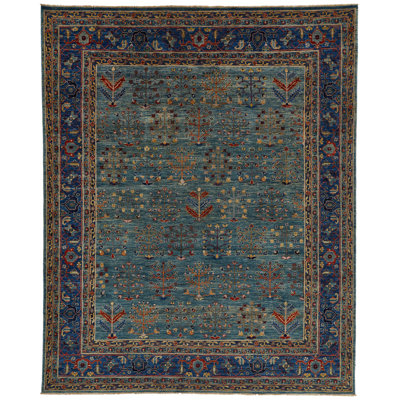 8x10 Green and Blue Anatolian Traditional Rug