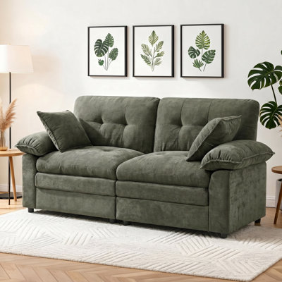 Bolsover 84" Modular Loveseat Sofa, Deep Seat Cloud Couch with Chenille Fabric, Comfy 2 Seater Sectional Sofa with Pillows, Modern Upholstered Couch for Living Room, Bedroom, Apartment & Office