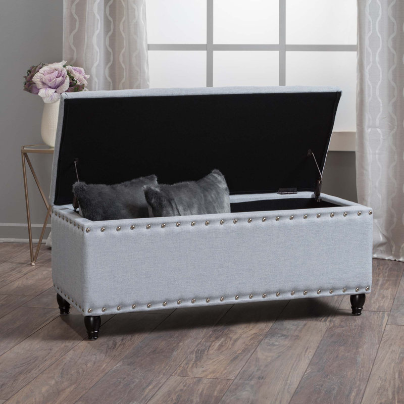 Flip top Storage Bench, Light Gray