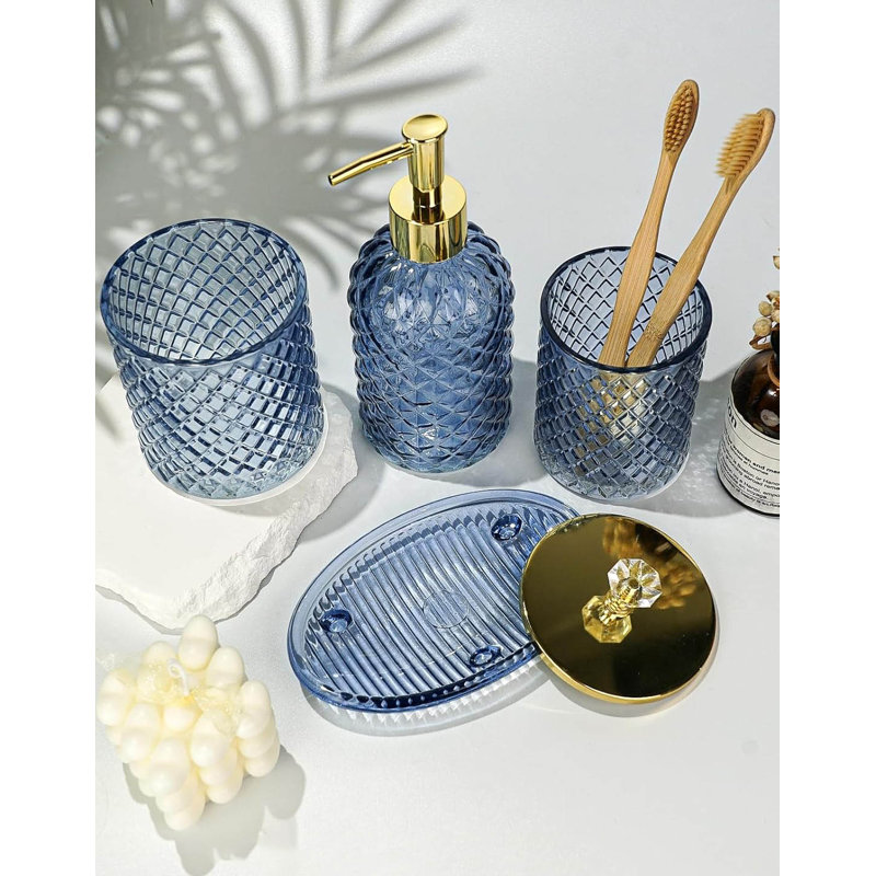 Bathroom Accessory Set, Blue