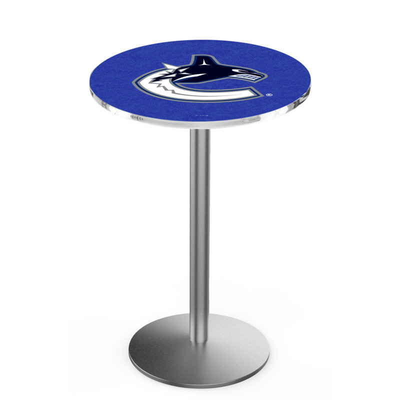 Table de salle à manger 30 po NHL, Acier inoxydable, Vancouver Canucks
