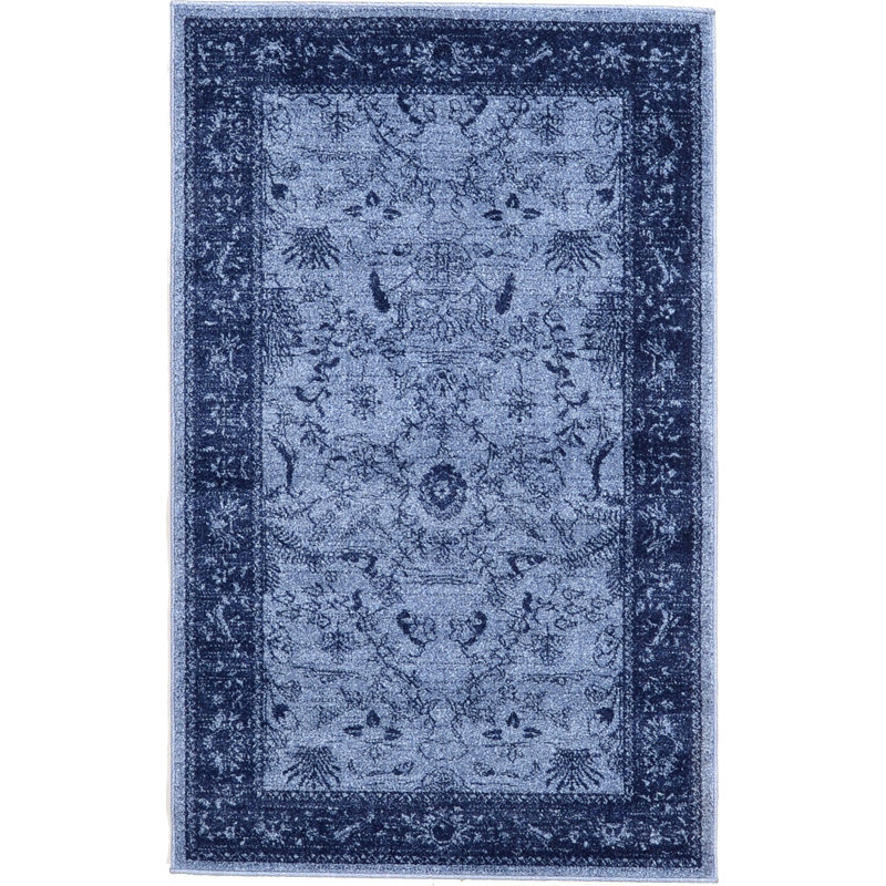 Godina Oriental Navy Blue Area Rug, Rectangle 4'1" x 6'1"
