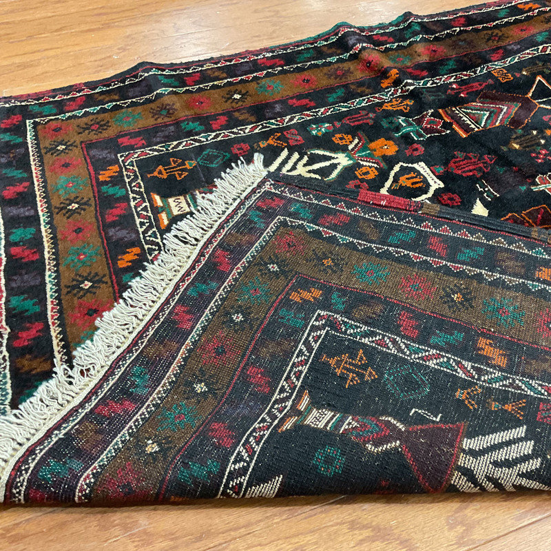 Tapis en laine noué à la main Bungalow Rose