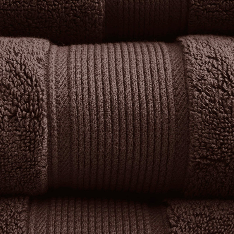 100% Cotton 8 Piece Antimicrobial Towel Set, Brown