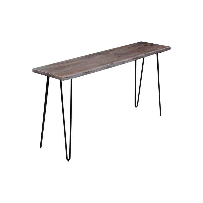 Table de salle à manger à hauteur de comptoir en bois massif Gordonsville Neriah, Ardoise