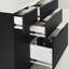 Olio Kitchen Island Matte Black and Faux White Marble