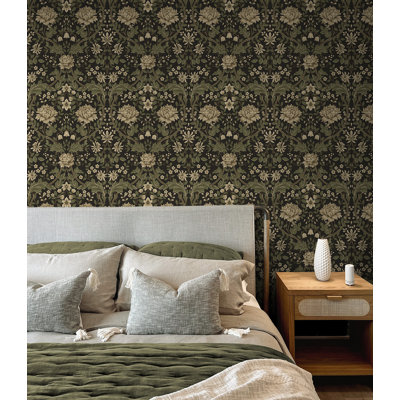 Sage Honeysuckle Trail Peel And Stick Wallpaper
