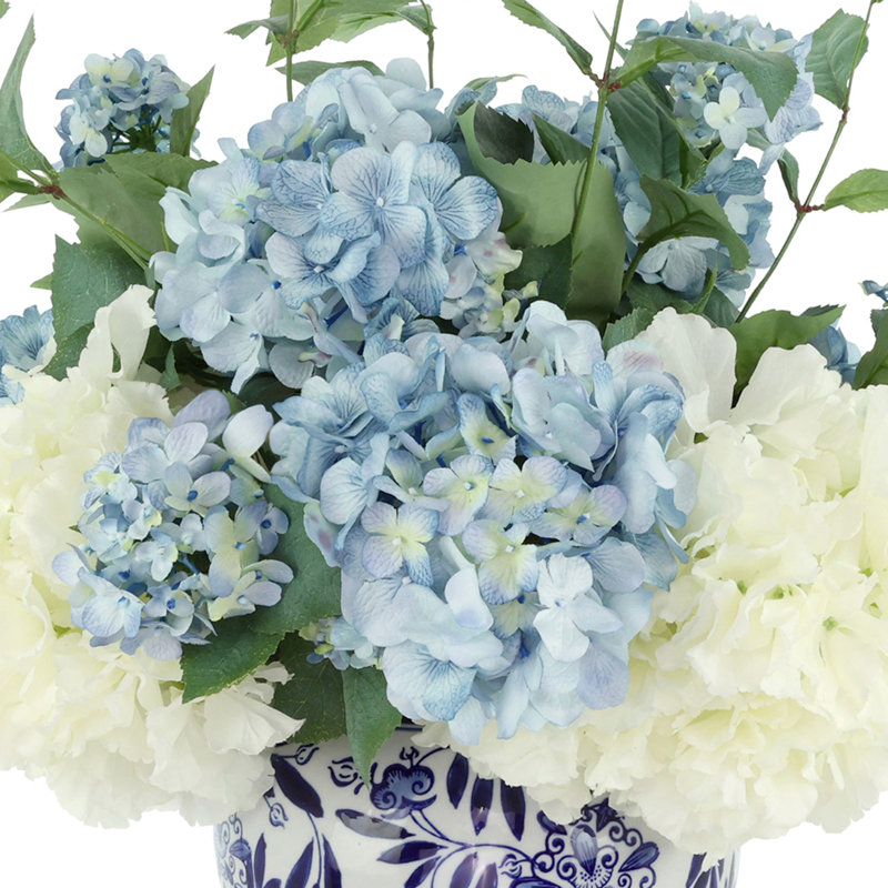 Hydrangeas Arranged in Decorative Vase, Blue