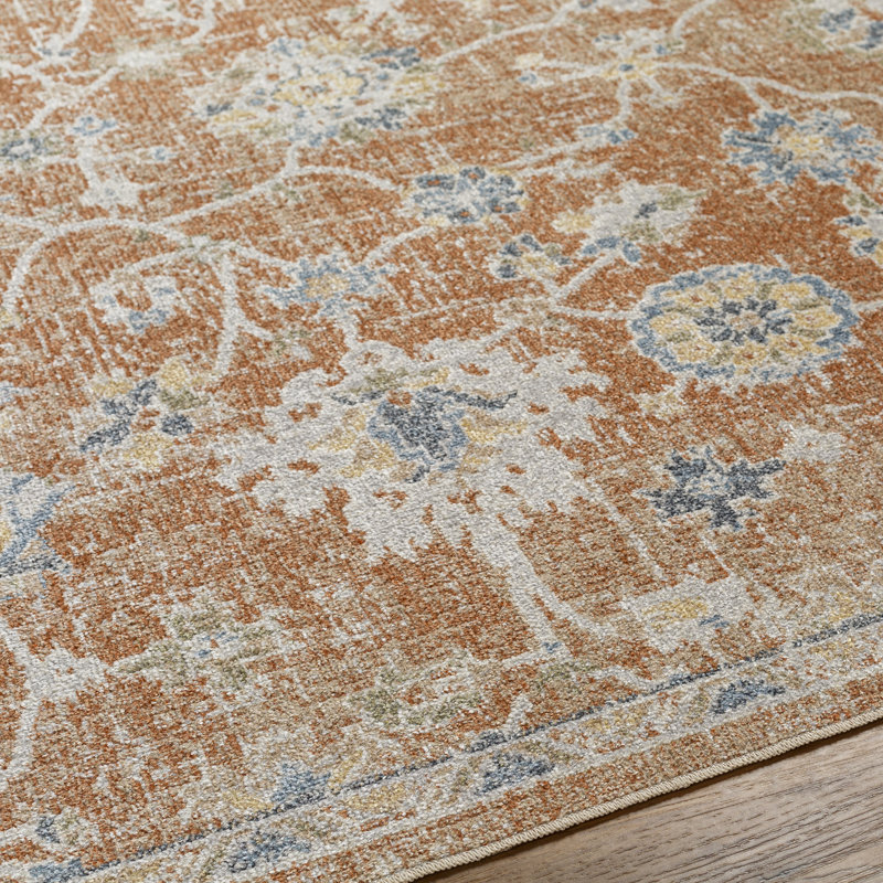 Belisle Washable Oriental Indoor Rug, Rectangle 6'7" x 9'