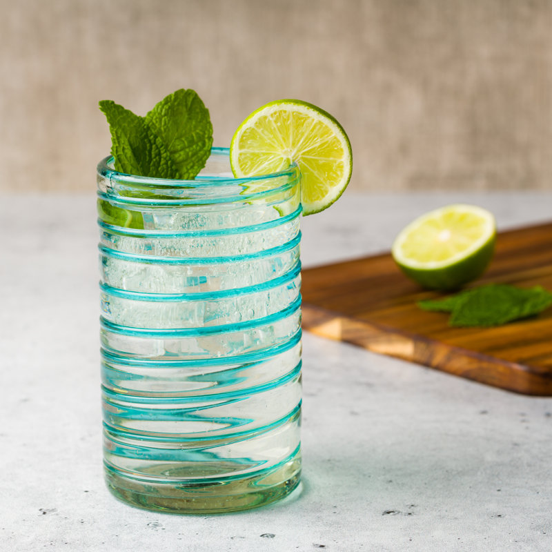 Verre mexicain soufflé à la main Meridia, 16 oz