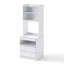Tall Bedside Table with RGB Lighting, Charging Station & Display Shelves-2010699558