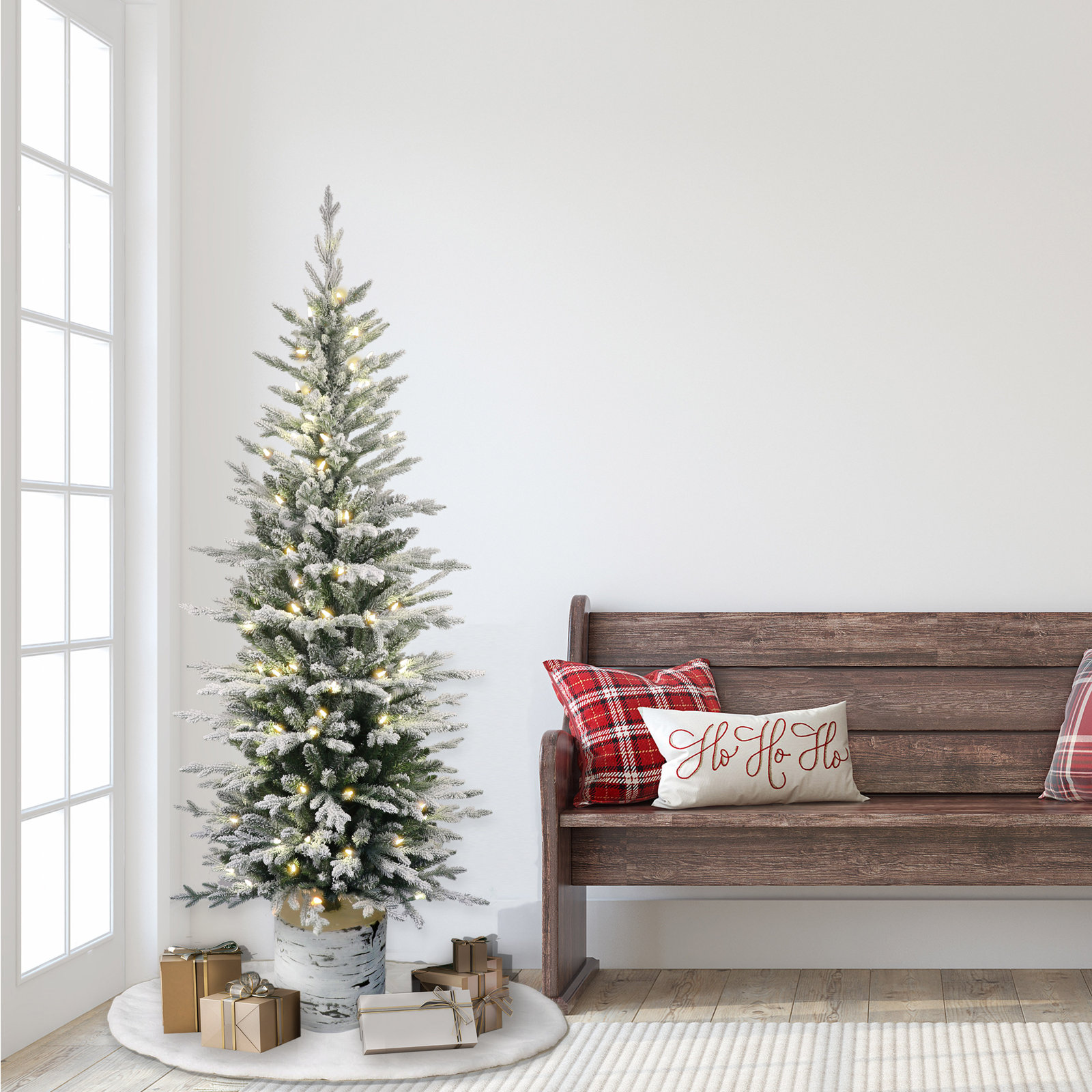 Lighted Artificial Fir Christmas Tree, 6' H