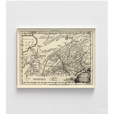 Pennsylvania Map Print, Framed Geographical Poster Print, Vintage Map Wall Art, Pennsylvania Wall Art, Retro Map Print, Framed Wall Art