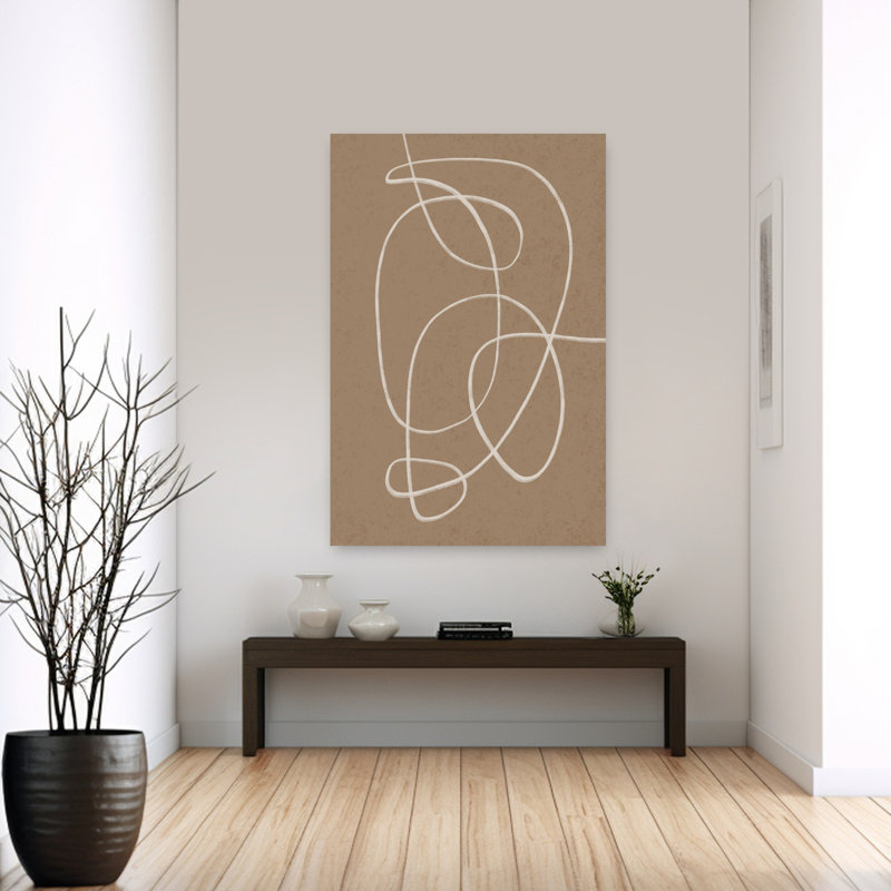 Minimalist Line Composition 04, art mural contemporain abstrait, H 60 po x l 40 po