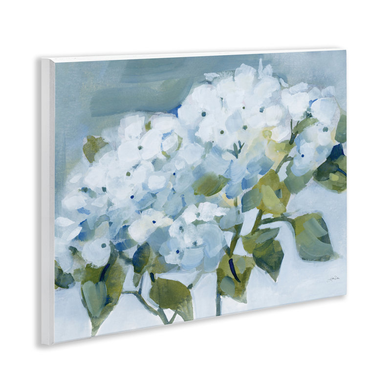 Plaque murale Blue Spring Cottage Hydrangeas, design par Katrina Pete