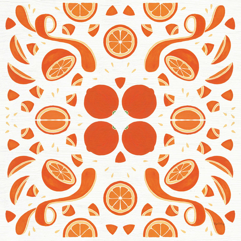 Otomi rétro orange, H 30 po x l 30 po