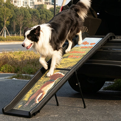 Rampe pour chien pour voiture, rampe pliante pour animal portable avec traction antidérapante pour les chiens jusqu'à 200 lb