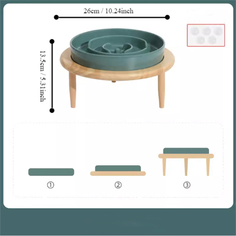 Support ajustable en céramique pour animal de compagnie, Bleu sarcelle