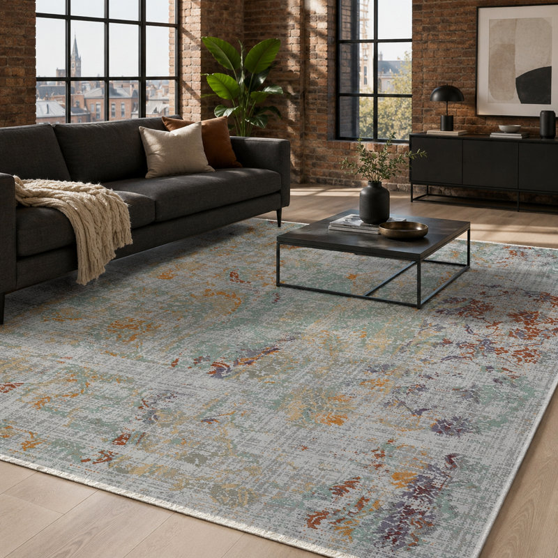 Striped Cotton and Chenille Flatweave Area Rug, 120 x 180 cm
