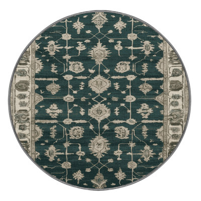 Machine Washable Overdyed Green Area Rug