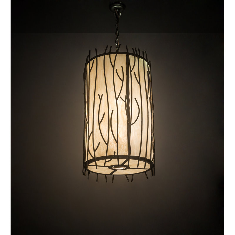 Luminaire suspendu cylindrique 10 lumières Rama