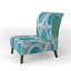 Fauteuil de chambre rembourré Natural Blue Circle