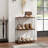 Rebrilliant 2 Pcs 3-tier Multipurpose Display Rack Freestanding Bookcase With Metal Frame Walnut
