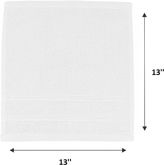 Genadijus 100% Cotton Midweight Washcloth, White