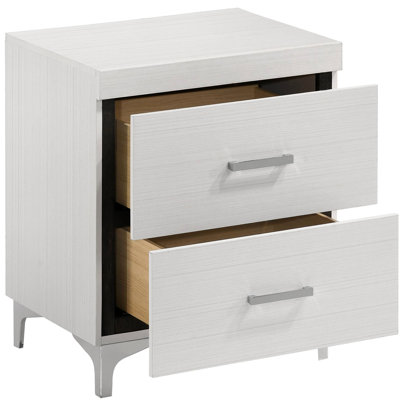 White 2-drawer Nightstand