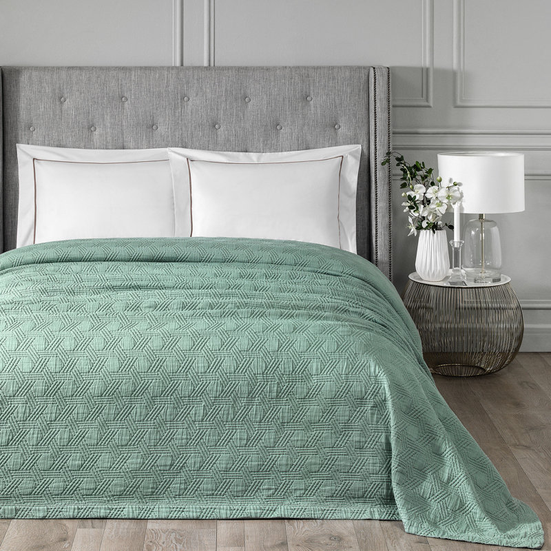 Maisie Sateen Coverlet, Green