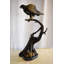 Alfredrick Observant Hawk on Arched Branch Bronze Statue 17" x 19" x 32"H