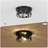 2-Light Rustic Black Flush Mount Light Ceiling Fixture-974743217
