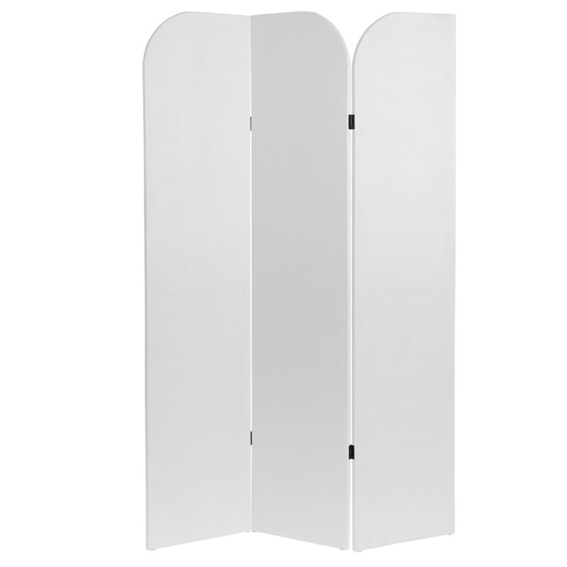 Wayt 3 - Panel Velvet Folding Room Divider, White