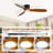 Shandi 52" 3 Blades Modern Intelligence flush mount ceiling fan with LED Lights,Remote Control-639990618