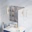 Armoire à pharmacie encastrée ou en saillie en aluminium, 81 cm (L) x 76 cm (H), avec miroir biseauté et tablette ouverte.-90099448-90099454