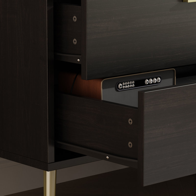 Commode double 6 tiroirs, Noir