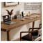 Bureau minimaliste long: bois massif et design durable-109920741