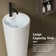 SUPERFLO 33'' Tall Ceramic Circular Pedestal Bathroom Sink with Overflow
