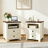 Farmhouse Nightstand with Charging Station & 2 Drawers - Modern Wood Bedside Table & End Table with Open Shelf for Bedroom, Living Room-1480507695-1480507694