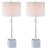 Led Table Lamps Set Of 2 - 30" Marble/Crystal Bedside Desk Lamps For Bedroom